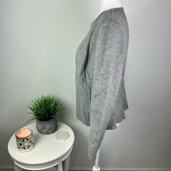 Talbots womens wool blend grey double faced open jacket size large - Picture 4 of 8